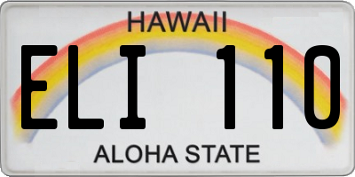 HI license plate ELI110