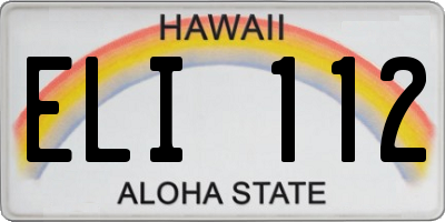 HI license plate ELI112
