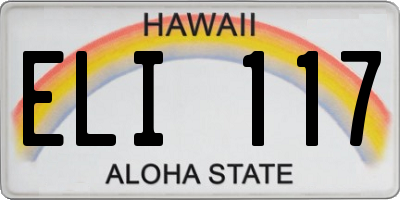 HI license plate ELI117