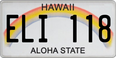 HI license plate ELI118
