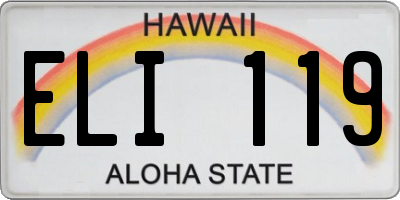 HI license plate ELI119