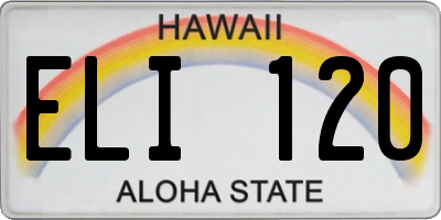 HI license plate ELI120