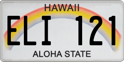 HI license plate ELI121