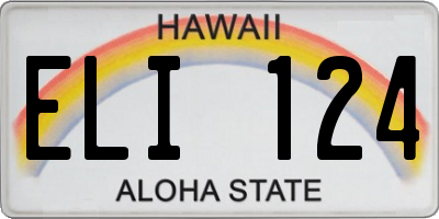 HI license plate ELI124