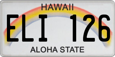 HI license plate ELI126