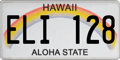 HI license plate ELI128