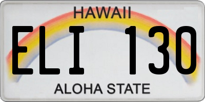HI license plate ELI130
