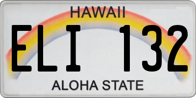 HI license plate ELI132
