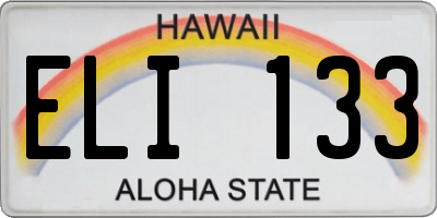 HI license plate ELI133