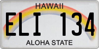 HI license plate ELI134