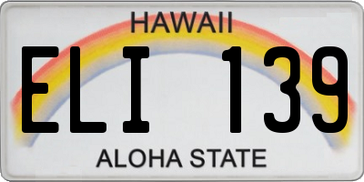 HI license plate ELI139