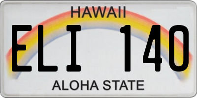 HI license plate ELI140