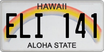 HI license plate ELI141
