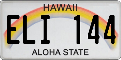 HI license plate ELI144