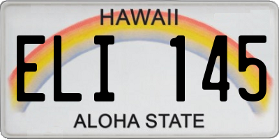 HI license plate ELI145
