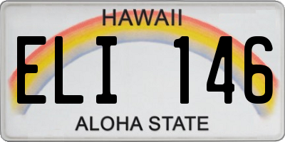 HI license plate ELI146