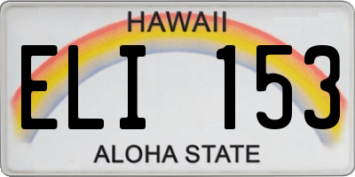 HI license plate ELI153