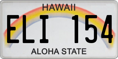 HI license plate ELI154