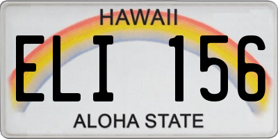 HI license plate ELI156