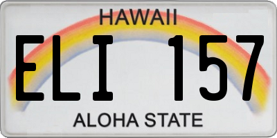 HI license plate ELI157