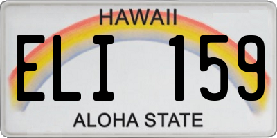 HI license plate ELI159
