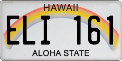 HI license plate ELI161