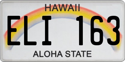 HI license plate ELI163