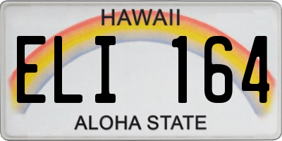 HI license plate ELI164