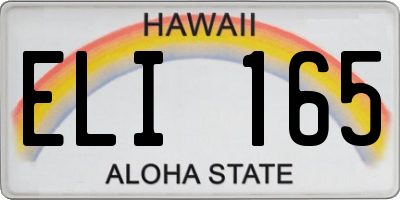 HI license plate ELI165