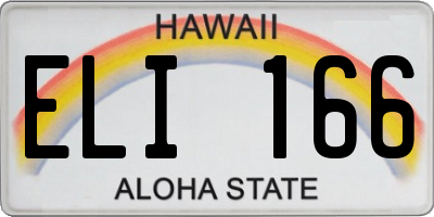 HI license plate ELI166