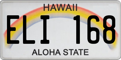 HI license plate ELI168