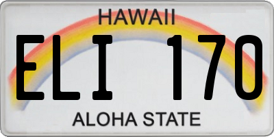 HI license plate ELI170