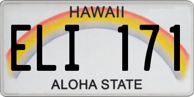HI license plate ELI171