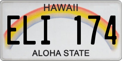 HI license plate ELI174