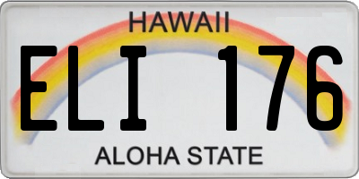 HI license plate ELI176