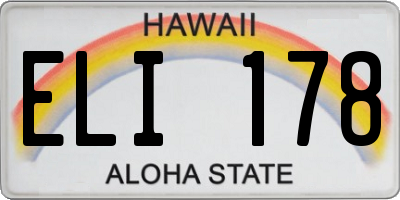 HI license plate ELI178