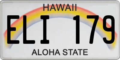 HI license plate ELI179