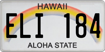 HI license plate ELI184