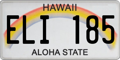 HI license plate ELI185