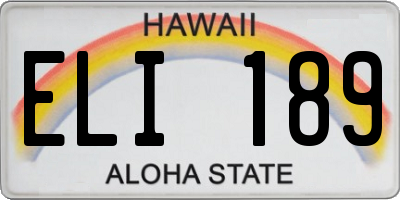 HI license plate ELI189