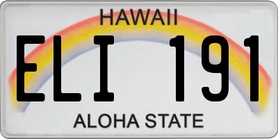 HI license plate ELI191