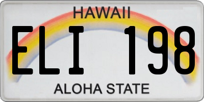 HI license plate ELI198