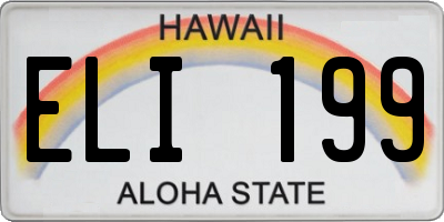 HI license plate ELI199