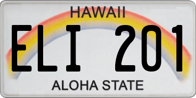 HI license plate ELI201