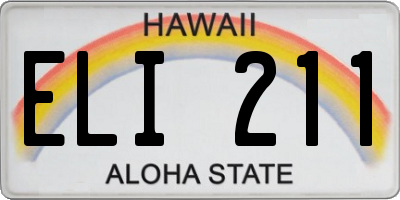 HI license plate ELI211