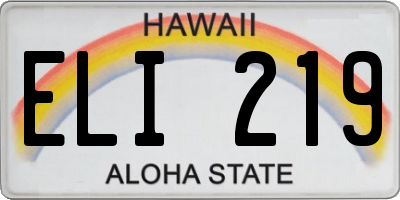 HI license plate ELI219
