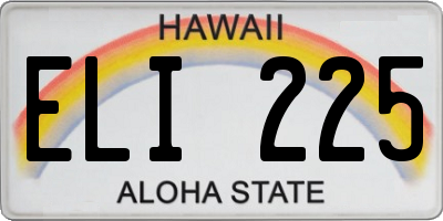 HI license plate ELI225