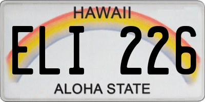 HI license plate ELI226