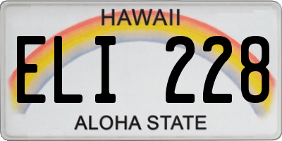 HI license plate ELI228