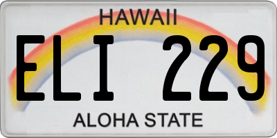 HI license plate ELI229